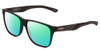 Profile View of Smith Optics Lowdown Steel Designer Polarized Reading Sunglasses with Custom Cut Powered Green Mirror Lenses in Matte Black Unisex Classic Full Rim Acetate 56 mm