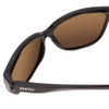 Close Up View of Smith Monterey Ladies Cateye Sunglasses Gloss Black/CP Polarized Gray Green 58mm