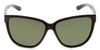 Front View of Smith Monterey Ladies Cateye Sunglasses Gloss Black/CP Polarized Gray Green 58mm