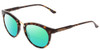 Profile View of Smith Optics Questa Designer Polarized Reading Sunglasses with Custom Cut Powered Green Mirror Lenses in Vintage Tortoise Havana Brown Gold Ladies Round Full Rim Acetate 50 mm