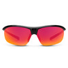 Front View of Suncloud Zephyr Polarized Sunglasses Smith Optics Semi-Rimless in Black with Polar Red Mirror
