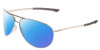 Profile View of Smith Optics Serpico 2 Designer Polarized Sunglasses with Custom Cut Blue Mirror Lenses in Silver Black Unisex Pilot Full Rim Metal 65 mm
