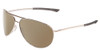 Profile View of Smith Optics Serpico 2 Designer Polarized Sunglasses with Custom Cut Amber Brown Lenses in Silver Black Unisex Pilot Full Rim Metal 65 mm