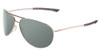Profile View of Smith Optics Serpico 2 Designer Polarized Sunglasses with Custom Cut Smoke Grey Lenses in Silver Black Unisex Pilot Full Rim Metal 65 mm