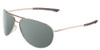 Profile View of Smith Optics Serpico 2 Designer Polarized Reading Sunglasses with Custom Cut Powered Smoke Grey Lenses in Silver Black Unisex Pilot Full Rim Metal 65 mm