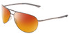 Profile View of Smith Optics Serpico Slim 2 Designer Polarized Sunglasses with Custom Cut Red Mirror Lenses in Gun Metal Silver Black Unisex Pilot Full Rim Metal 65 mm