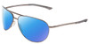 Profile View of Smith Optics Serpico Slim 2 Designer Polarized Sunglasses with Custom Cut Blue Mirror Lenses in Gun Metal Silver Black Unisex Pilot Full Rim Metal 65 mm