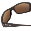 Close Up View of Smith Guide Choice Mens Wrap Polarized Sunglasses in Matte Black/Gray Green 62mm