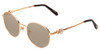 Profile View of Chopard VCHC52S-08FC Designer Polarized Reading Sunglasses with Custom Cut Powered Amber Brown Lenses in Polished Copper Gold Ladies Round Full Rim Metal 51 mm