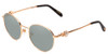 Profile View of Chopard VCHC52S-08FC Designer Polarized Reading Sunglasses with Custom Cut Powered Smoke Grey Lenses in Polished Copper Gold Ladies Round Full Rim Metal 51 mm