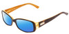 Profile View of Kate Spade Paxton/N/S Designer Polarized Sunglasses with Custom Cut Blue Mirror Lenses in Tortoise Saffron Caramel Ladies Oval Full Rim Acetate 53 mm