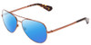 Profile View of Kate Spade Avaline2/S Designer Polarized Sunglasses with Custom Cut Blue Mirror Lenses in Copper Havana Tortoise Ladies Aviator Full Rim Metal 58 mm