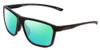 Profile View of Smith Optics Pinpoint Designer Polarized Reading Sunglasses with Custom Cut Powered Green Mirror Lenses in Matte Black Unisex Square Full Rim Acetate 59 mm