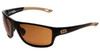 Profile View of Under Armour Battle Mens Wrap Designer Sunglasses in Green/Brown Polarized 65 mm