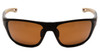 Front View of Under Armour Battle Mens Wrap Designer Sunglasses in Green/Brown Polarized 65 mm