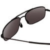 Close Up View of Under Armour Impulse Square Designer Sunglasses Matte Black/Grey Polarized 59 mm