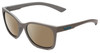Profile View of Bolle Ada Designer Polarized Sunglasses with Custom Cut Amber Brown Lenses in Cool Matte Grey Unisex Classic Full Rim Acetate 44 mm