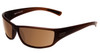 Profile View of Bolle Python Wrap Polarized Sunglasses in Matte Transparent Chocolate/Brown 67mm