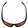 Top View of Bolle Python Wrap Polarized Sunglasses in Matte Transparent Chocolate/Brown 67mm