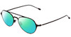 Profile View of John Varvatos V164 Designer Polarized Reading Sunglasses with Custom Cut Powered Green Mirror Lenses in Brown Unisex Pilot Full Rim Metal 53 mm