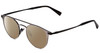 Profile View of John Varvatos V169 Designer Polarized Sunglasses with Custom Cut Amber Brown Lenses in Gun Metal Silver Black Ladies Round Full Rim Metal 49 mm
