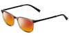 Profile View of John Varvatos V400 Designer Polarized Sunglasses with Custom Cut Red Mirror Lenses in Smoke Crystal Pewter Silver Unisex Square Full Rim Acetate 53 mm