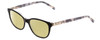 Profile View of Cover Girl CG0458 Designer Polarized Reading Sunglasses with Custom Cut Powered Sun Flower Yellow Lenses in Black Crystal Smoke Grey Marble Ladies Cateye Full Rim Acetate 55 mm