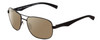 Profile View of Timberland TB9136 Designer Polarized Sunglasses with Custom Cut Amber Brown Lenses in Matte Black Unisex Square Full Rim Metal 59 mm