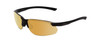 Profile View of Smith Parallel Max 2 Sunglasses Black/Polarize Gold Mirror&Ignitor Rose Red 71mm