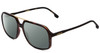 Profile View of Carrera 229-S Designer Polarized Sunglasses with Custom Cut Smoke Grey Lenses in Tortoise Havana Brown Gold Unisex Square Full Rim Acetate 59 mm