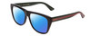 Profile View of GUCCI GG0926S Designer Polarized Sunglasses with Custom Cut Blue Mirror Lenses in Gloss Black Red Stripe Green Gold Logo Mens Retro Full Rim Acetate 57 mm
