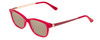 Profile View of Guess GU9177 Designer Polarized Sunglasses with Custom Cut Amber Brown Lenses in Crystal Pink Red Ladies Cateye Full Rim Acetate 47 mm