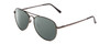 Profile View of Coyote Classic II Designer Polarized Reading Sunglasses with Custom Cut Powered Smoke Grey Lenses in Silver Unisex Pilot Full Rim Metal 55 mm