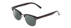 Profile View of Coyote Country Club Designer Polarized Reading Sunglasses with Custom Cut Powered Smoke Grey Lenses in Gloss Black Unisex Cateye Full Rim Acetate 51 mm