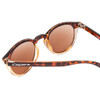 Close Up View of Coyote Crosstown Unisex Round Polarized Sunglasses in Tortoise Amber/Brown 47 mm