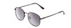 Profile View of Coyote Elite Mens Round Designer Polarized Sunglasses Black & Silver Mirror 50mm