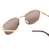 Close Up View of Coyote Elite Unisex Round Designer Polarized Sunglasses Gold/Brown Gradient 50mm