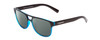 Profile View of Coyote Elixir Designer Polarized Sunglasses with Custom Cut Smoke Grey Lenses in Black Blue Mens Square Full Rim Acetate 52 mm