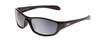 Profile View of Coyote FP-05 Unisex Wrap Designer Polarized Sunglasses in Gloss Black/Grey 60 mm