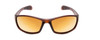 Front View of Coyote FP-05 Unisex Wrap Polarized Sunglasses in Matte Brown & Green Mirror 60mm
