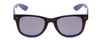 Front View of Coyote FP-35 Men Square Designer Polarized Sunglasses Matte Black Blue/Grey 50mm