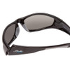 Close Up View of Coyote FP-69 Mens Designer Polarized Sunglasses in Black Grey/Silver Mirror 65mm