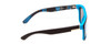 Side View of Coyote Marco Unisex Square Polarized Sunglasses Black Grey/Ice Blue Mirror 53 mm