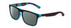 Profile View of Coyote Marco Designer Polarized Sunglasses with Custom Cut Smoke Grey Lenses in Matte Black Grey Unisex Square Full Rim Acetate 53 mm