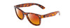 Profile View of Coyote Nomad Designer Polarized Sunglasses with Custom Cut Red Mirror Lenses in Tortoise Unisex Square Full Rim Acetate 49 mm
