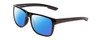 Profile View of Coyote Outlaw Designer Polarized Sunglasses with Custom Cut Blue Mirror Lenses in Gloss Black Grey Mens Square Full Rim Acetate 55 mm