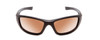 Front View of Coyote P-19 Unisex Wrap Designer Polarized Sunglasses in Matte Black/Brown 60 mm