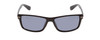 Front View of Coyote P-43 Unisex Rectangle Designer Polarized Sunglasses Gloss Black/Grey 58mm