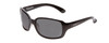 Profile View of Coyote P-57 Ladies Rectangle Designer Polarized Sunglasses Gloss Black/Grey 59mm