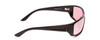 Side View of Coyote P-59 Unisex Designer Polarized Sunglasses Black Rose & Silver Mirror 63mm